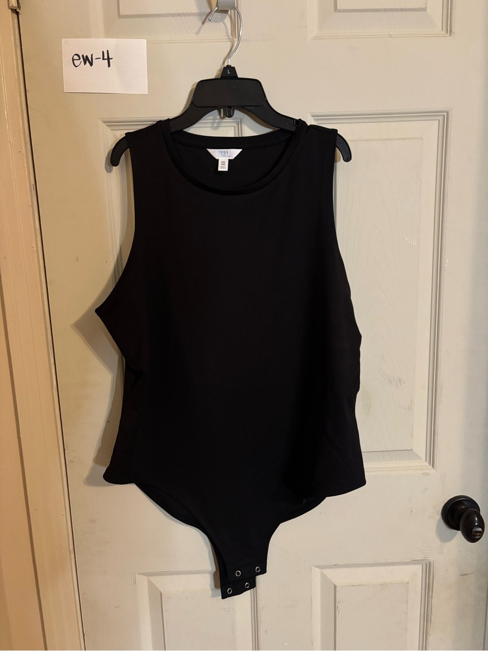 Time and Tru Black Sleeveless Bodysuit Tank